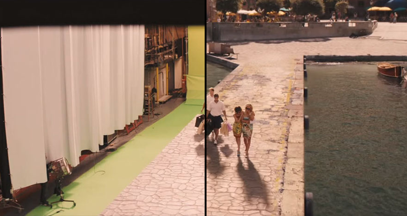 Illustration for article titled Before-and-after effects shots reveal the wonderful fakeness of movies